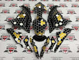 Kawasaki Ninja 300 Fairing kit (2013-2024) Black, White, Gold Honeycomb from KingsMotorcycleFairings.com