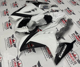 Kawasaki Ninja 300 Fairings (2013-2024) Pearl White, Black at KingsMotorcycleFairings.com