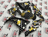 Kawasaki Ninja 300 Fairing set (2013-2024) Black, White, Gold Honeycomb at KingsMotorcycleFairings.com