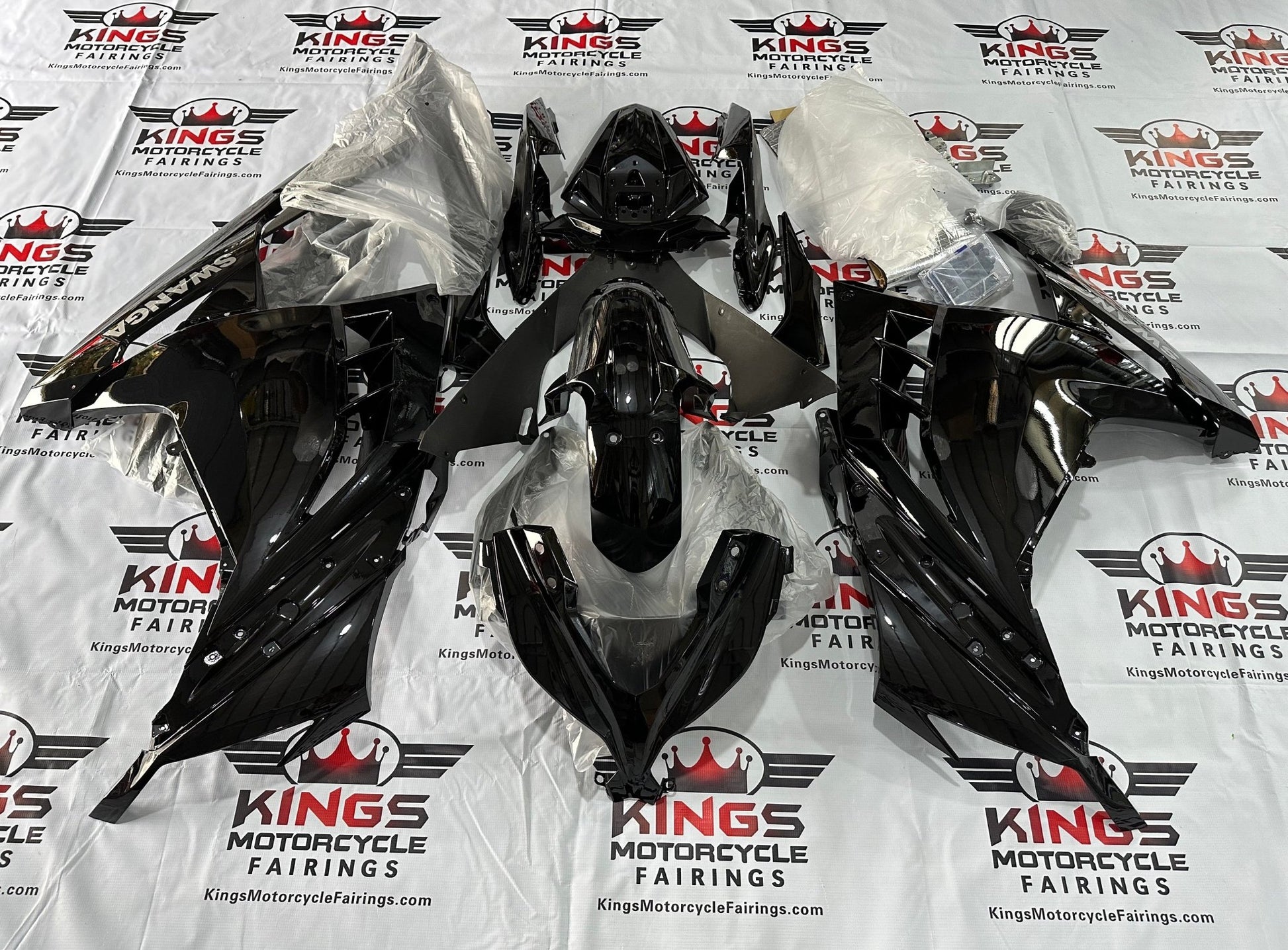 Kawasaki Ninja 300 Fairings (2013-2024) Black Swanga at KingsMotorcycleFairings.com