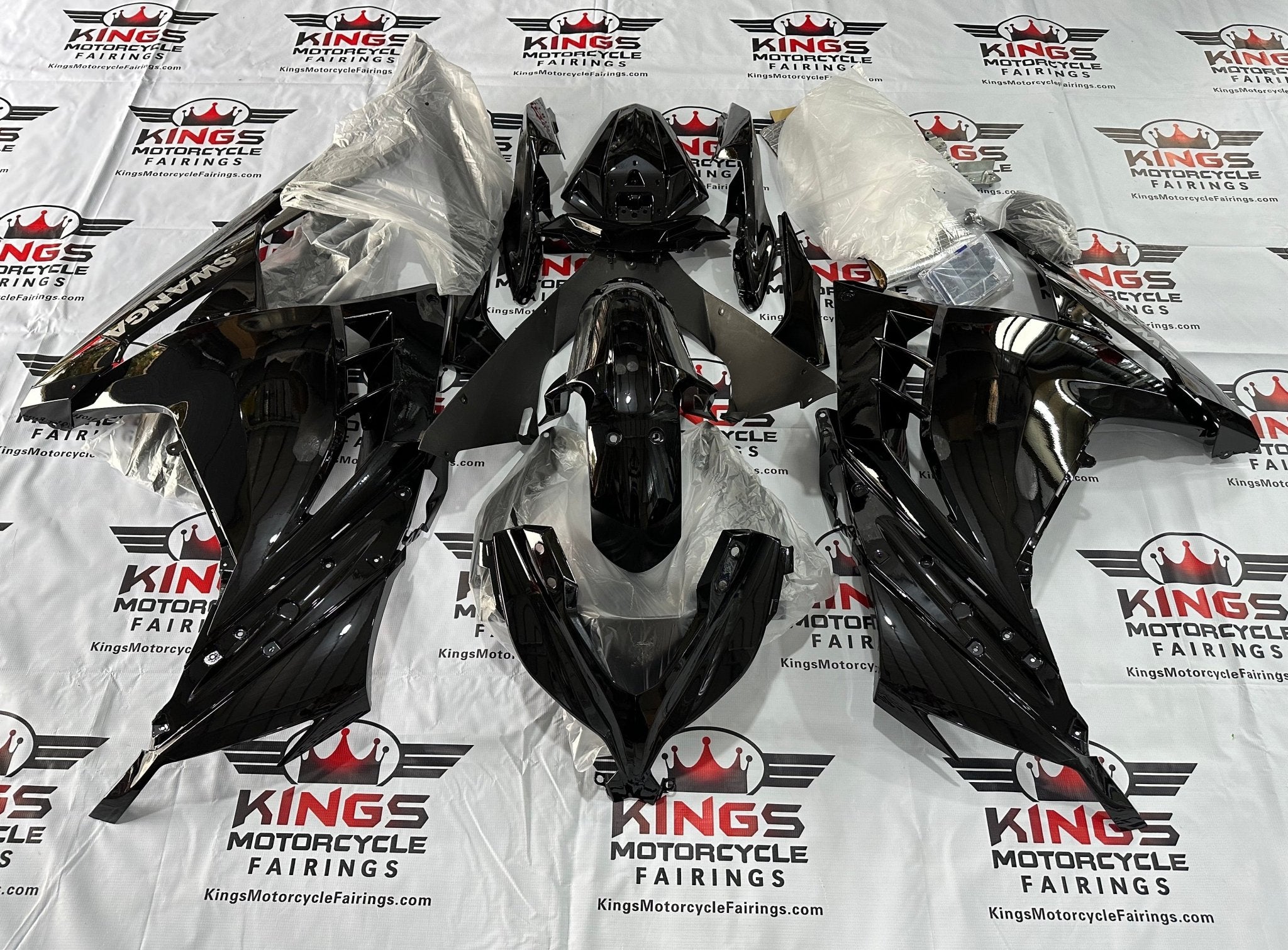 Kawasaki Ninja 300 Fairings (2013-2024) Black Swanga at KingsMotorcycleFairings.com