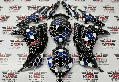 Kawasaki Ninja 300 Fairings (2013-2024) Black, White, Blue, Red Honeycomb at KingsMotorcycleFairings.com