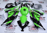 Kawasaki Ninja 300 Fairings (2013-2024) Green, Black, White Gloss at KingsMotorcycleFairings.com