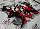 Kawasaki Ninja 300 Fairings (2013-2024) Red, Gloss Black from KingsMotorcycleFairings.com