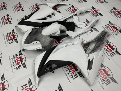 Kawasaki Ninja 300 Fairings (2013-2024) White, Matte Black at KingsMotorcycleFairings.com
