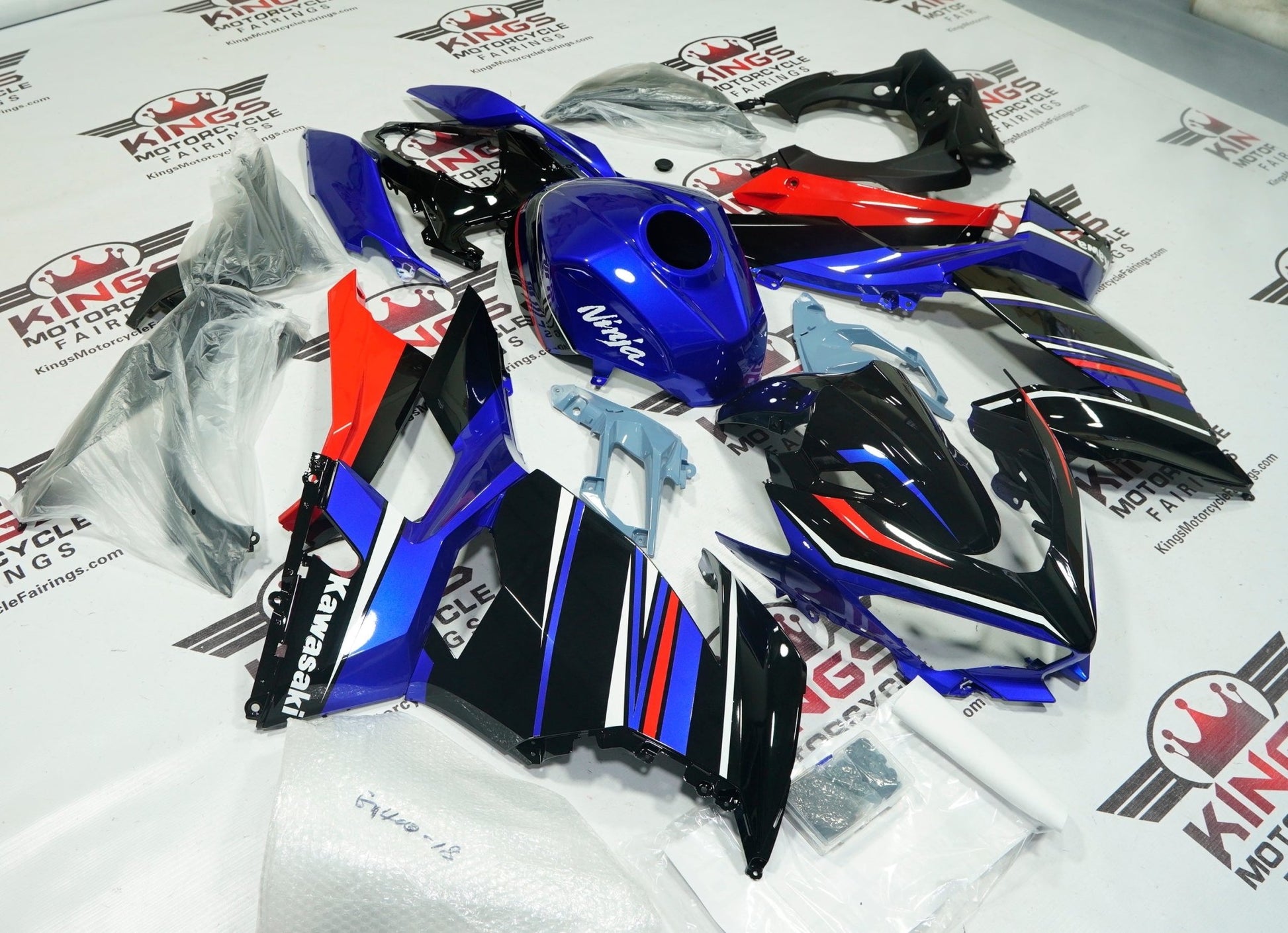 Kawasaki Ninja 400 Fairing Kit (2018-2023) Blue, Black, White, Red at KingsMotorcycleFairings.com