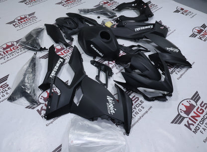 Kawasaki Ninja 400 Fairing Kit (2018-2023) Matte Black, White at KingsMotorcyceFairings.com
