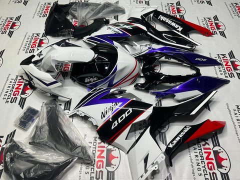 Kawasaki Ninja 400 Fairing set (2018-2023) White, Purple, Black, Red from KingsMotorcycleFairings.com