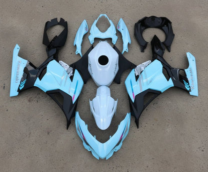Kawasaki Ninja 400 Fairings (2018-2023) Blue, White, Black from KingsMotorcycleFairings.com