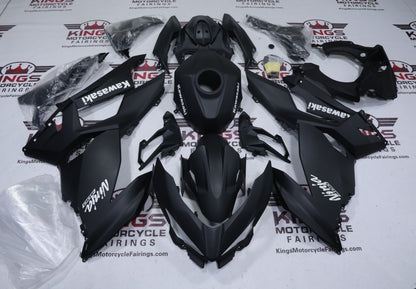 Kawasaki Ninja 400 Fairings (2018-2023) Matte Black, White at KingsMotorcyceFairings.com