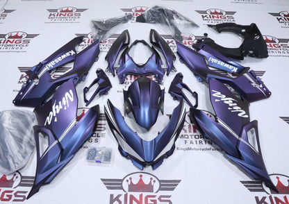 Kawasaki Ninja 400 Fairings (2018-2023) Matte Dark Purple, Blue Chameleon from KingsMotorcycleFairings.com