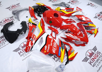 Kawasaki Ninja 400 Fairings (2018-2023) Red, Yellow Eva at KingsMotorcycleFairings.com