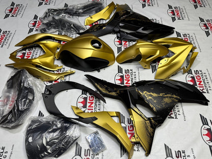 Kawasaki Ninja 500 Fairing Kit (2024-2025) Gold, Matte Black at KingsMotorcycleFairings.com