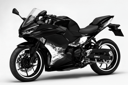 Kawasaki Ninja 500 Fairing Set (2024-2025) Matte Black, Matte White Spray at KingsMotorcycleFairings.com