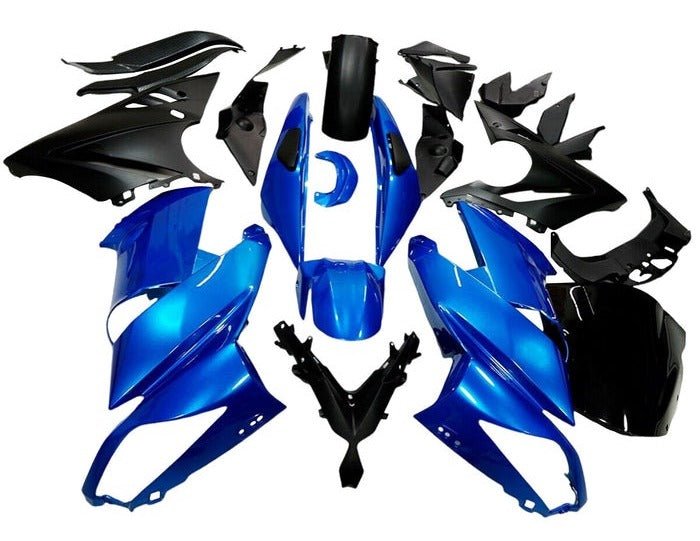 Kawasaki Ninja 650 Fairing Kit (2009-2011) Blue, Matte Black at KingsMotorcycleFairings.com