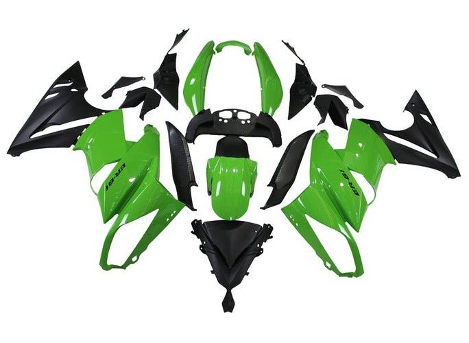 Kawasaki Ninja 650 Fairing Kit (2009-2011) Green, Matte Black at KingsMotorcycleFairings.com