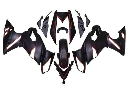 Kawasaki Ninja 650 Fairing Kit (2009-2011) Matte Black, Red Stripe at KingsMotorcycleFairings.com