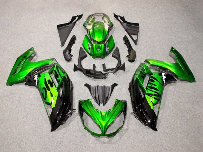 Kawasaki Ninja 650 Fairing Kit (2012-2016) Green Metallic, Black at KingsMotorcycleFairings.com