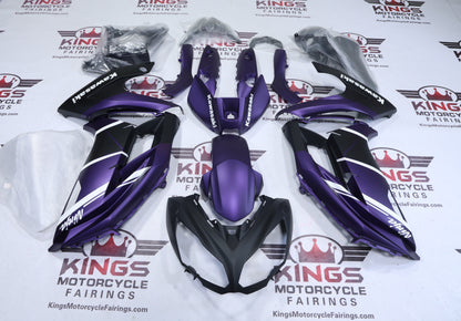 Kawasaki Ninja 650 Fairing Kit (2012-2016) Matte Purple, Black, White at KingsMotorcycleFairings.com