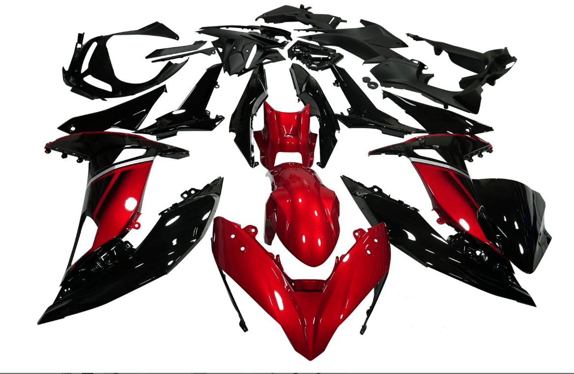 Kawasaki Ninja 650 Fairing Kit (2017-2019) Candy Red, Black at KingsMotorcycleFairings.com