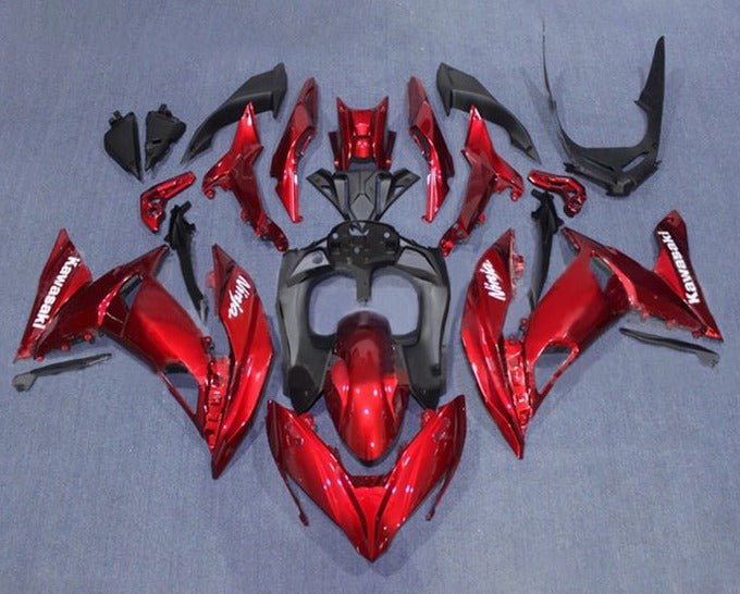 Kawasaki Ninja 650 Fairing Kit (2017-2019) Candy Red, White at KingsMotorcycleFairings.com
