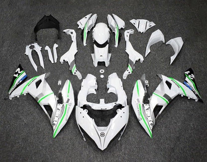 Kawasaki Ninja 650 Fairing Kit (2017-2019) White, Silver, Green at KingsMotorcycleFairings.com