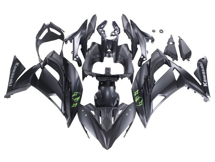 Kawasaki Ninja 650 Fairing Kit (2020-2025) Matte Black, Green, Gray at KingsMotorcycleFairings.com
