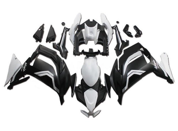 Kawasaki Ninja 650 Fairing Kit (2020-2025) Matte Black, Matte White at KingsMotorcycleFairings.com