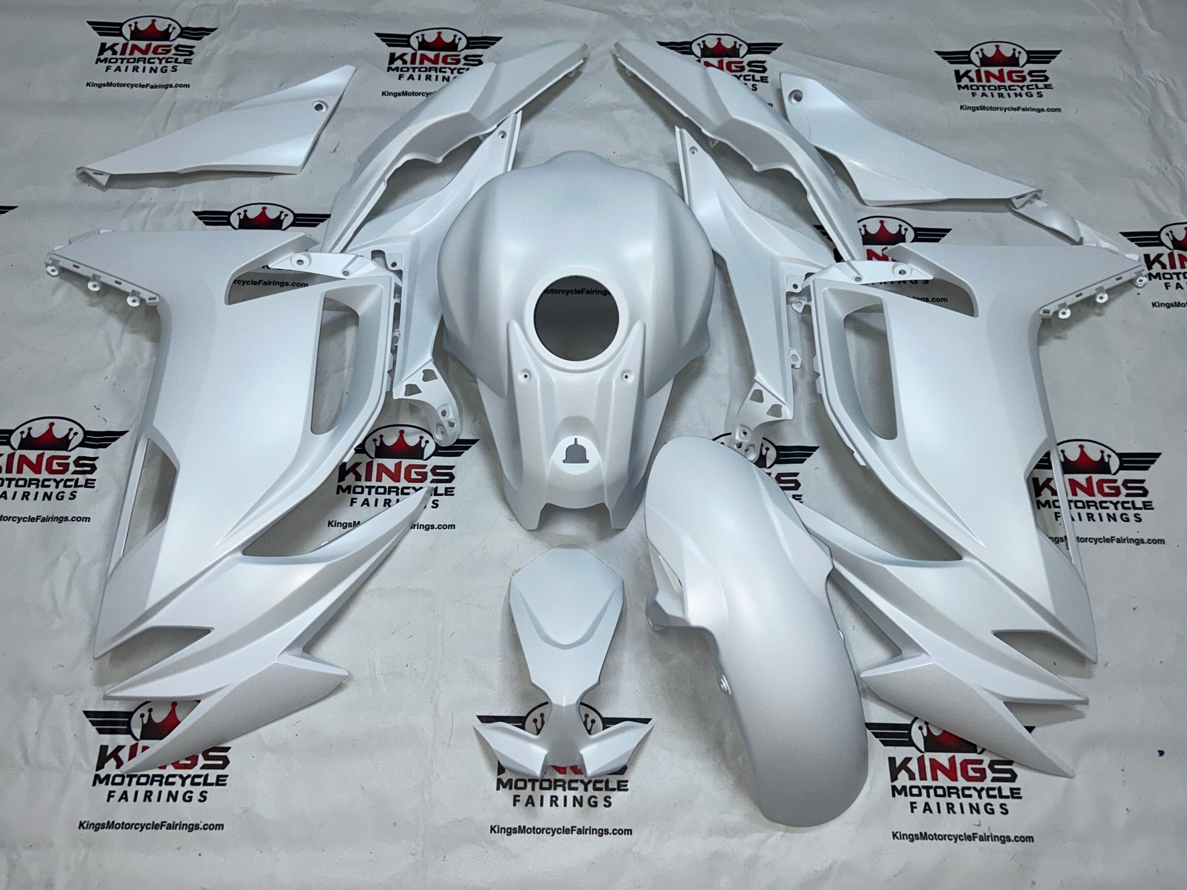 Kawasaki Ninja 650 Fairing Kit (2020-2025) White Metallic from KingsMotorcycleFairings.com
