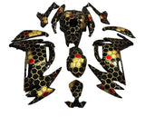 Kawasaki Ninja 650 Fairing Pieces (2020-2025) Black, Gold, Dark Red Honeycomb at KingsMotorcycleFairings.com