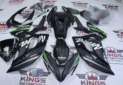 Kawasaki Ninja 650 Fairings (2017-2019) Matte Black, Green, White Elf at KingsMotorcycleFairings.com