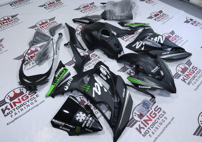 Kawasaki Ninja 650 Fairings (2017-2019) Matte Black, Green, White Elf from KingsMotorcycleFairings.com