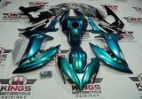 Kawasaki Ninja 650 Fairings (2017-2019) Satin Green, Blue Chameleon at KingsMotorcycleFairings.com