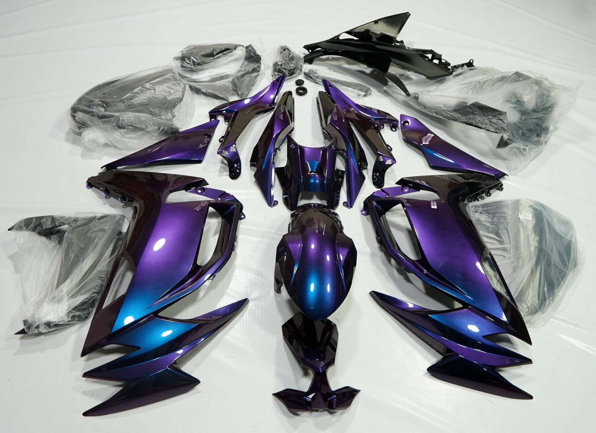 Kawasaki Ninja 650 Fairings (2020-2025)  Chameleon Purple, Blue from KingsMotorcycleFairings.com