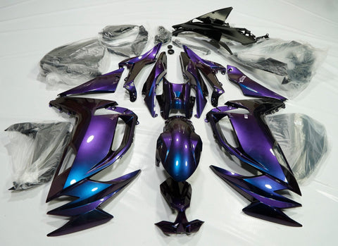 Kawasaki Ninja 650 Fairings (2020-2025)  Chameleon Purple, Blue from KingsMotorcycleFairings.com