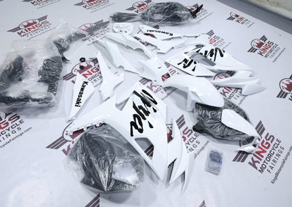 Kawasaki Ninja 650 Fairings (2020-2025) Gloss White, Gloss Black at KingsMotorcycleFairings.com