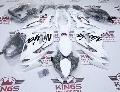 Kawasaki Ninja 650 Fairings (2020-2025) Gloss White, Gloss Black from KingsMotorcycleFairings.com