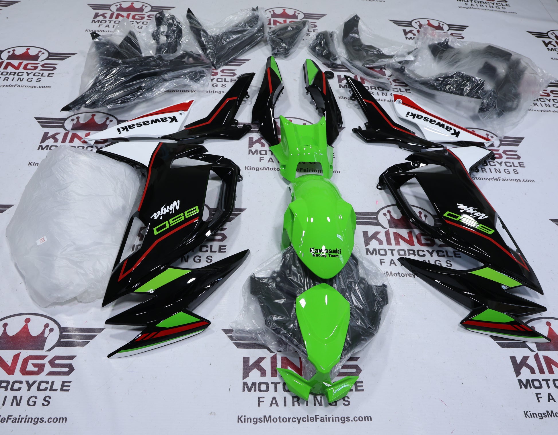 Kawasaki Ninja 650 Fairings (2020-2025) Green, Black, Red, White KRT from KingsMotorcycleFairings.com