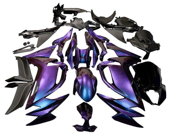 Kawasaki Ninja 650 Fairings (2020-2025) Matte Purple, Blue Chameleon at KingsMotorcycleFairings.com