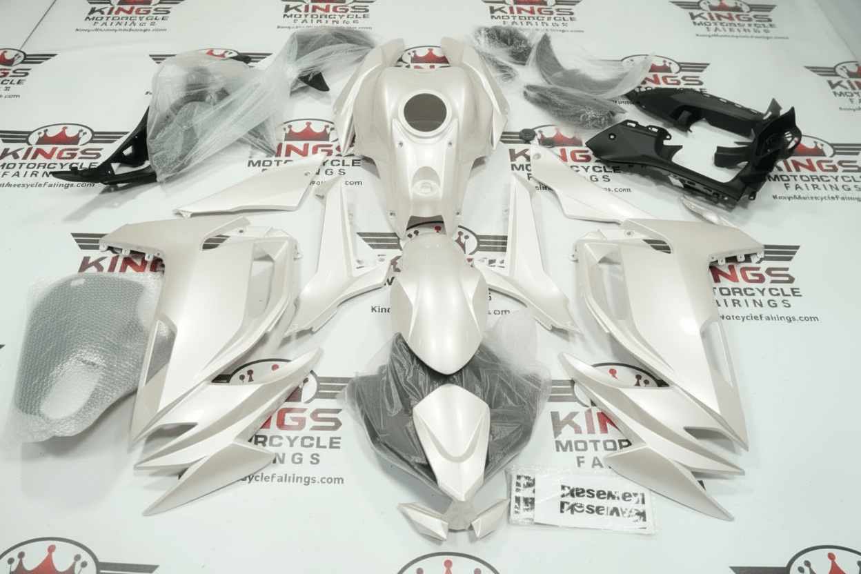 Kawasaki Ninja 650 Fairings (2020-2025) Pearl White from KingsMotorcycleFairings.com