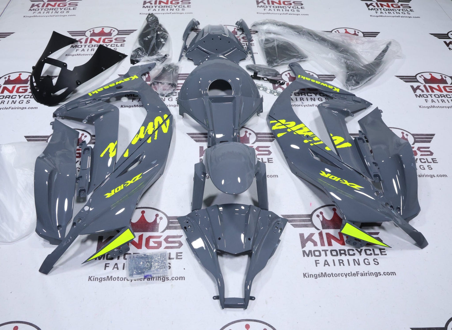Kawasaki Ninja ZX-10R Fairings (2011-2015) Gray, Yellow at KingsMotorcycleFairings.com