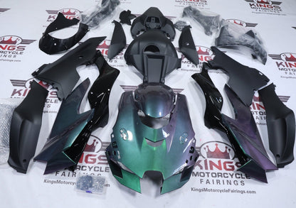Kawasaki Ninja ZX-10R Fairings (2021-2025) Chameleon Green, Purple, Matte Black at KingsMotorcycleFairings.com