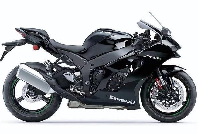 Kawasaki Ninja ZX10RR Fairings (2021-2025) Black, White at KingsMotorcycleFairings.com