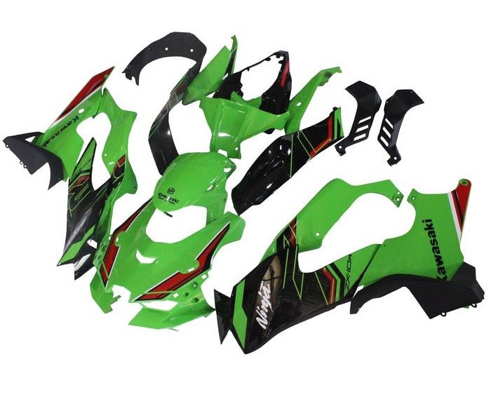 Kawasaki Ninja ZX10RR Fairings (2021-2025) Green, Black, Red, White at KingsMotorcycleFairings.com