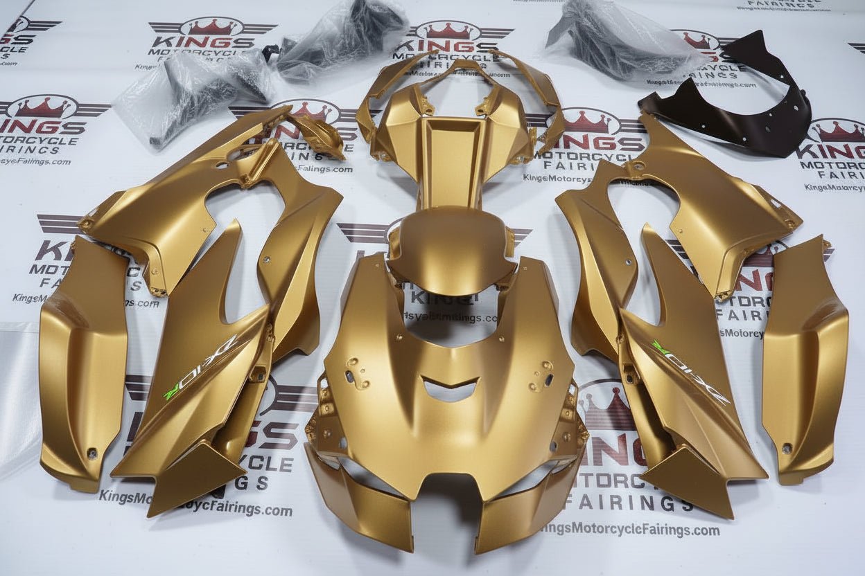 Kawasaki Ninja ZX10RR Fairings (2021-2025) Matte Gold from KingsMotorcycleFairings.com