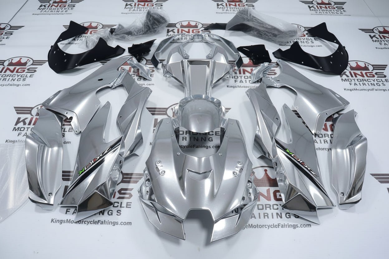 Kawasaki Ninja ZX10RR Fairings (2021-2025) Silver Metallic from KingsMotorcycleFairings.com