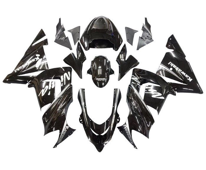 Kawasaki Ninja ZX10R Fairing Kit (2004-2005) Black, White Stripe at KingsMotorcycleFairings.com