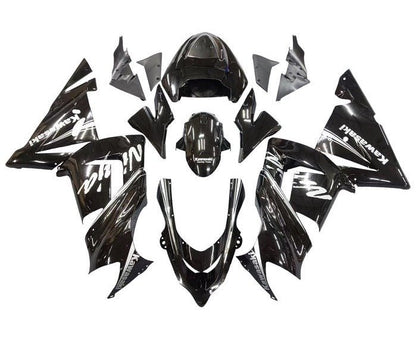 Kawasaki Ninja ZX10R Fairing Kit (2004-2005) Black, White Stripe at KingsMotorcycleFairings.com