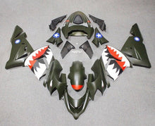 Kawasaki Ninja ZX10R Fairings (2004-2005) Matte Black, Red, Flying Tiger Bomber at KingsMotorcycleFairings.com