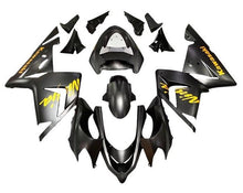 Kawasaki Ninja ZX10R Fairings (2004-2005) Matte Black, Yellow at KingsMotorcycleFairings.com